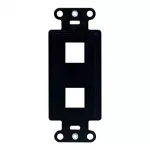 Soporte de 2 puertos keystone negro Decorator Legrand WP3412BK