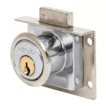 Cerradura para mueble con cilindro de 27.7 cm accion vertical cromo Hermex CM-24C / 43557 