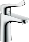 Griferia para lavatorio monomando bajo 100 con maneral largo y vaciador automatico cromo Focus Hansgrohe 31911000