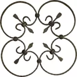 Roseta para hierro forjado 380 mm (alto) x 380 mm (largo) 03.019