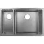 Fregadero de empotrar 2 tanques acero inoxidable (653 x 398 x 190 mm) Hansgrohe 43429800+43922800