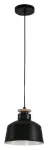 Lampara colgante E27 40W N/B negro y madera Ikelite 56 20342-2
