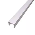 Perfil listelo U de aluminio plata 10 x 10 mm x 2.5 metros Prime C024