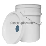 Envase cubeta con asa metalica y tapa 5 galones blanca
