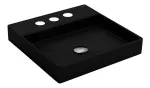 Lavatorio de sobreponer cuadrado 400 mm sin rebosadero negro mate Deca L.129.94