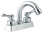 Grifería para lavatorio de 4" alto manija curva plástico cromo Prime 9314-0121 (NO incluye desagüe)