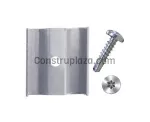 Clip metalico galvanizado con tornillo para tubo cuadrado de malla para cerca (15 por paquete)