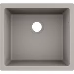 Fregadero de submontar de SilicaTec 1 tanque gris claro (500 x 450 x 190 mm) Hansgrohe 43431380+43927000