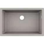 Fregadero de submontar de SilicaTec 1 tanque gris claro (710 x 450 x 190 mm) Hansgrohe 43432380+43927000