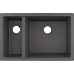 Fregadero de submontar de SilicaTec 2 tanques gris oscuro (710 x 450 x 190 mm) Hansgrohe 43433290+43928000