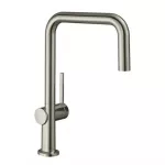 Griferia para fregadero monomando alto 220 U acero inoxidable Talis M54 Hansgrohe 72806800