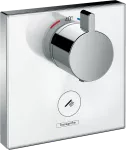Mezclador para ducha termostatico con control adicional blanco cromo ShowerSelect Glass Hansgrohe 15735400 (NO incluye cuerpo interno)