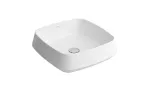 Lavatorio de sobreponer cuadrado 400 mm sin rebosadero blanco Deca L.313.17