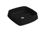 Lavatorio de sobreponer cuadrado 400 mm sin rebosadero negro Deca L.313.94
