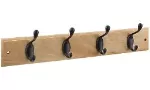 Perchero de pared con 4 ganchos bronce aceitado (18" x 2.75") National Hardware S813-022