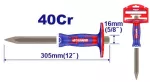 Cincel punta hexagonal para concreto 12" con grip de 5/8" Emtop ECCL041602