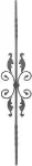 Panel con hojas 170 x 900 mm (12 mm) hierro forjado decorativo para rejas 52/A/3