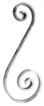 Rizo 120 x 290 mm (16 x 4 mm) hierro forjado decorativo para rejas 74/15