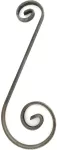 Rizo 120 x 360 mm (16 x 4 mm) hierro forjado decorativo para rejas 74/9