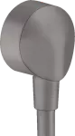 Salida de agua pared para regadera telefono con valvula anti-retorno cromo negro cepillado FixFit Hansgrohe 27454340