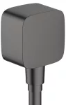 Salida de agua pared para regadera telefono con valvula anti-retorno E cromo negro cepillado FixFit Hansgrohe 26457340