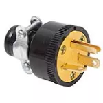 Enchufe de hule con abrazadera 3 pines para extension 20A 110V negro Eagle 1707