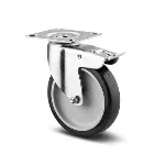 Rueda giratoria de poliuretano gris con freno 100 mm 70 kg Tente T06813 / 1477 PAO 100 P50