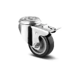 Rueda giratoria de poliuretano gris para pin con freno 50 mm 40 kg Tente T07238 / 1475 PAO 050 P30-11