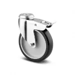 Rueda giratoria de poliuretano gris para pin con freno 100 mm 70 kg Tente T06811 / 1477 PAO 100 P30-11