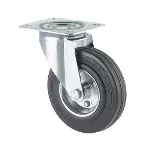 Rueda giratoria de hule negra 200 mm 205 kg Tente T03100 / 3370 DVR 200 P63