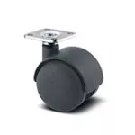 Rueda giratoria plastica PP negra para silla 50 mm 40 kg Tente T01519 / A520 POI 050 P41-42x42