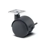 Rueda giratoria plastica PP negra con freno para silla 50 mm 40 kg Tente T01516 / A525 POI 050 P41-42x42