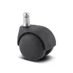 Rueda giratoria plastica PP negra con espiga 11 x 20 para silla 50 mm 40 kg Tente T01838 / AA20 POI 050 B10-11x20