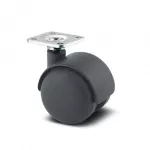 Rueda giratoria plastica PP negra para silla 50 mm 40 kg Tente T02738 / A520 POI 050 P41-38x38