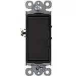 Interruptor sencillo 3 vias 15A 220V negro Decor Eagle 6503-BK