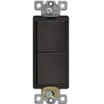 Interruptor doble 15A 220V negro Decor Eagle 3282-BK