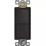 Interruptor doble 3 vias 15A 220V negro Decor Eagle 3282-3BK