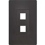 Placa doble con tornillo oculto para conector jack negra Decor Eagle SI8872-BK