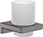 Porta cepillo de dientes para pared cromo negro cepillado AddStoris Hansgrohe 41749340