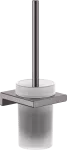 Cepillo para inodoro con base para pared cromo negro cepillado AddStoris Hansgrohe 41752340