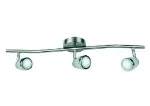 Lampara spot dirigible 3 luces GU10 150W 100-240V con riel curvo satinado Bejar II Tecnolite 180LVR203MVS