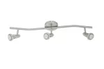 Lampara spot dirigible 3 luces GU10 150W 100-240V con riel curvo satinado Bolognia II Tecnolite 180LVR603MVS