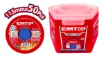 Caja de 50 discos de corte abrasivo para metal 4-1/2" x 1.2 mm plano Emtop EACD211550