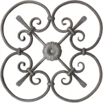 Roseta flor cola pato 565 mm (14 mm) hierro forjado decorativo para rejas 446/4