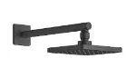 Cabeza de ducha cuadrada 150 mm (6”) con brazo de pared negro mate Franz Viegener Z120-PC0-15-NG