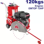 Cortadora de piso para concreto y asfalto a gasolina 14 cm 9.6kW (13 HP) 2.8 litros Emtop EFSW131202