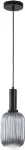 Lampara colgante E27 negro mate con vidrio gris humo (14 x 120 cm) Prime CP190523