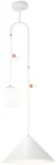 Lampara de techo 2 luces (1 x E27 40W / 1 x G9 28W) blanco con detalles en madera (25 x 100 cm) Prime CP190533