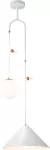Lampara de techo 2 luces (1 x E27 40W / 1 x G9 28W) blanco con detalles en madera (35 x 100 cm) Prime CP190535