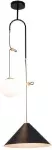 Lampara de techo 2 luces (1 x E27 40W / 1 x G9 28W) negro con detalles en madera (35 x 100 cm) Prime CP190536